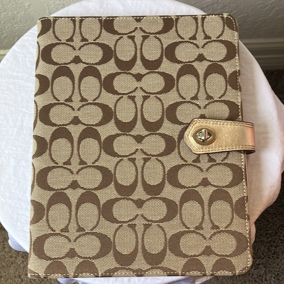 Coach: Brown Signature iPad case/holder with pink inside - Picture 11 of 16